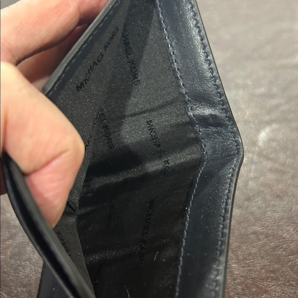 Michael Kors Black and Blue Checkered Card Holder - Picture 6 of 6